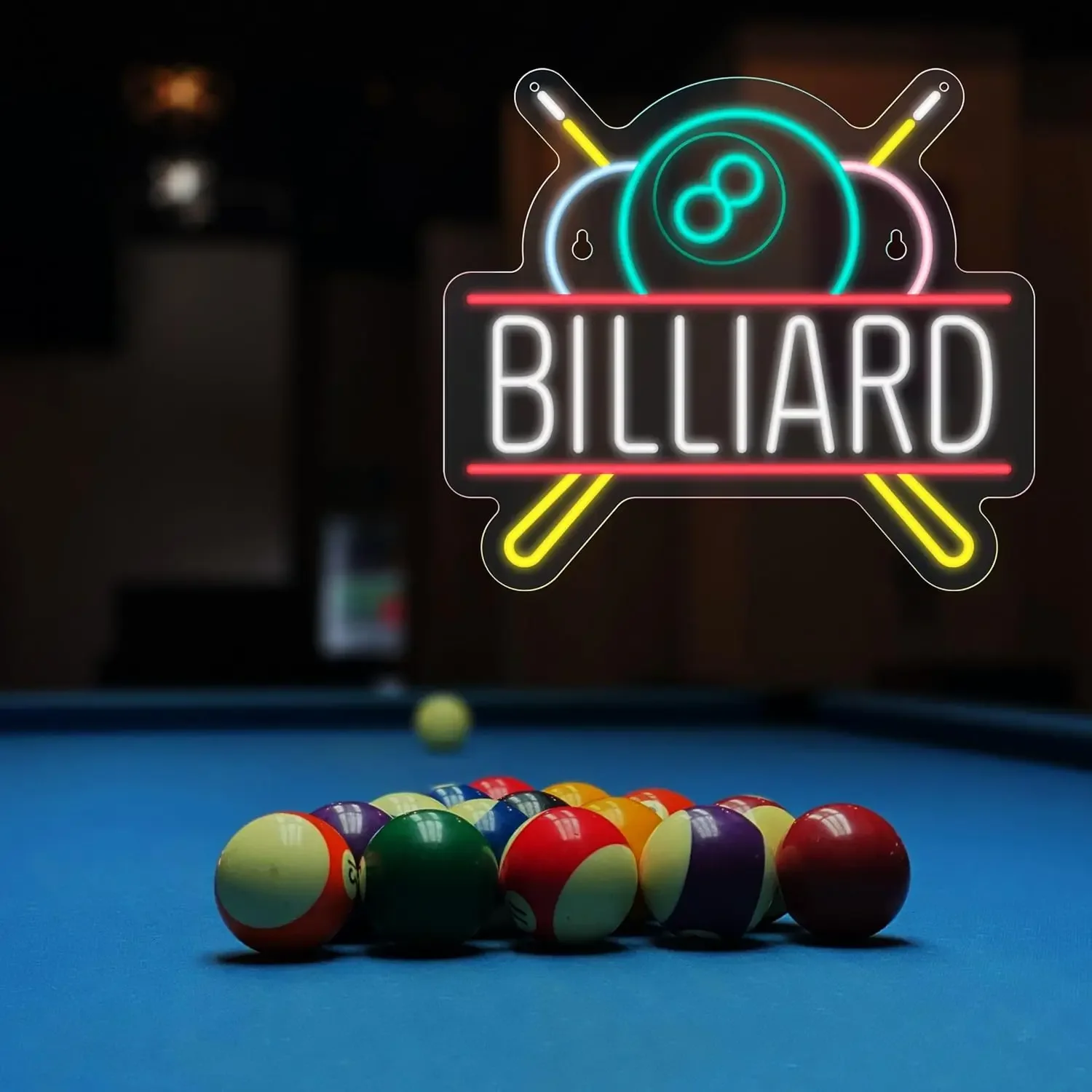 Insegna Al Neon LED Per Sala Biliardo - Decorazione Parete Per Bar, Pub