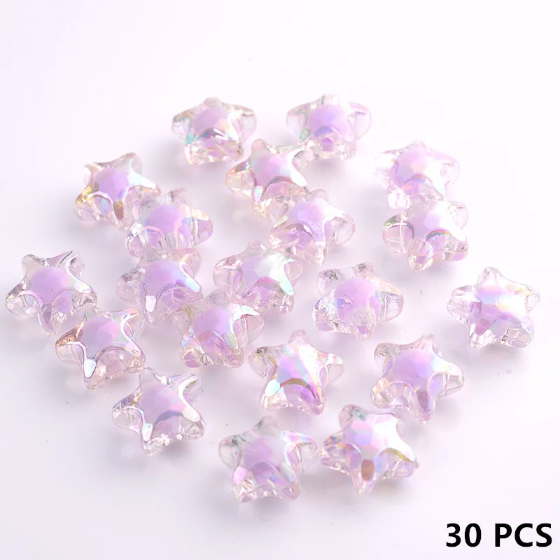 QW 100 pz/Lotto 11mm Mix Candy Color Color Acrilico Perline Stella Shape Spacer Branelli per Gioielli Making Fai da Te Collana Bracciale Accessori Accessori .D1111 (Color : Blue