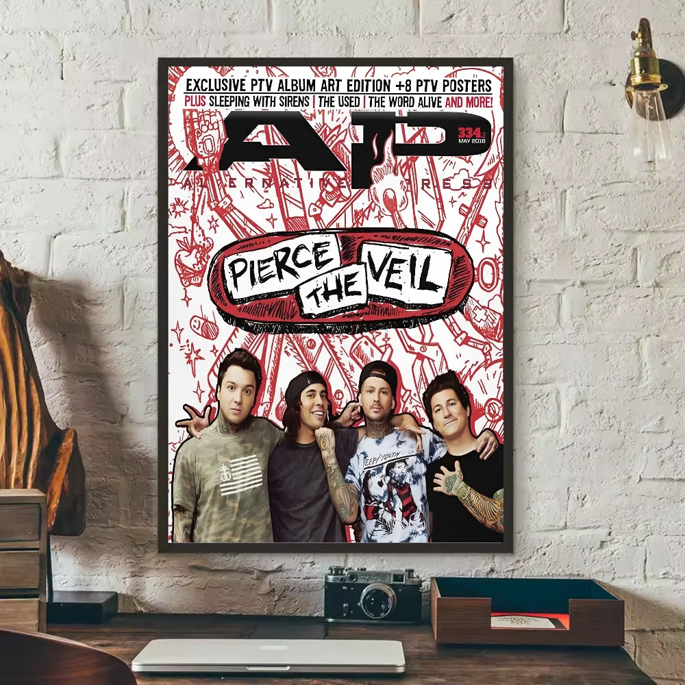 P-Pierce The Veil Band Poster HD Kunst klebrige Wand wasserdicht Zuhause Wohnzimmer Schlafzimmer Bar ästhetische Dekoration – Detail 13