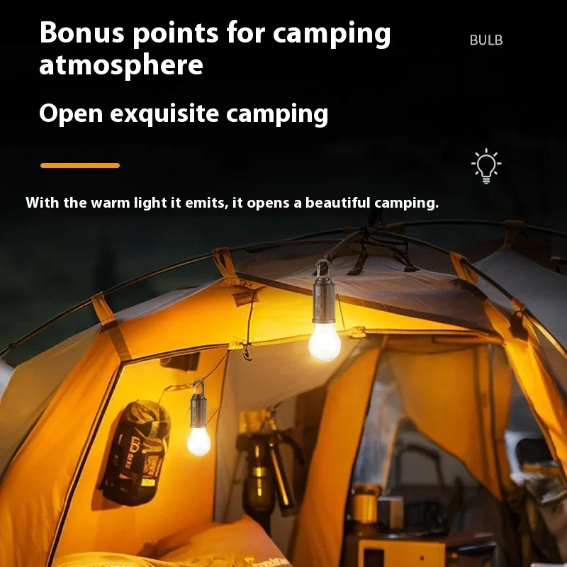 Solar Outdoor LED Lamp Bulbs USB Rechargeable Tent Light Emergency Camping Fishing BBQ Portable Lantern Night Lights with Hook