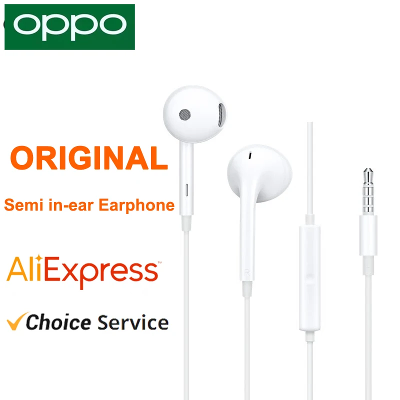 Oppo R15 Oppo Half In Ear Earphones Original OPPO MH135 Wired Earphone  Semi-in-Ear Headset