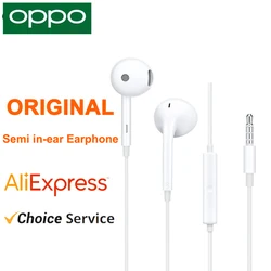 Original OPPO MH135 Wired Earphone Semi-in-Ear 3.5mm Headset Computer Laptop Mobile Phone Universal HD Mic Call Earbuds