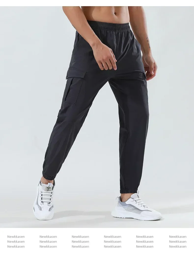Lemon Men's Sports Pants Spring Outdoor Quick-drying Pants Loose Woven Elastic Bunched Feet Fitness Casual Cargo Pants