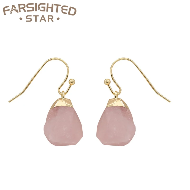 

Farsighte star Irregular Natural Stone Earrings Fashion Ladies Luxury High Quality Jewelry Girly Gifts каффы для ушей