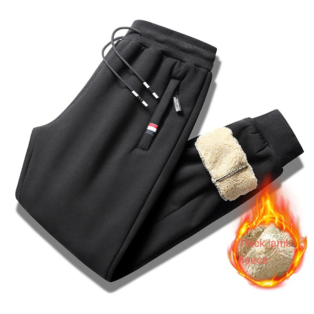 2023 Men's Winter Lamb Wool Thickened Warm Sportswear Men's New Casual Drawstring Jogging Pants Men's High-Quality Cotton Pants 4