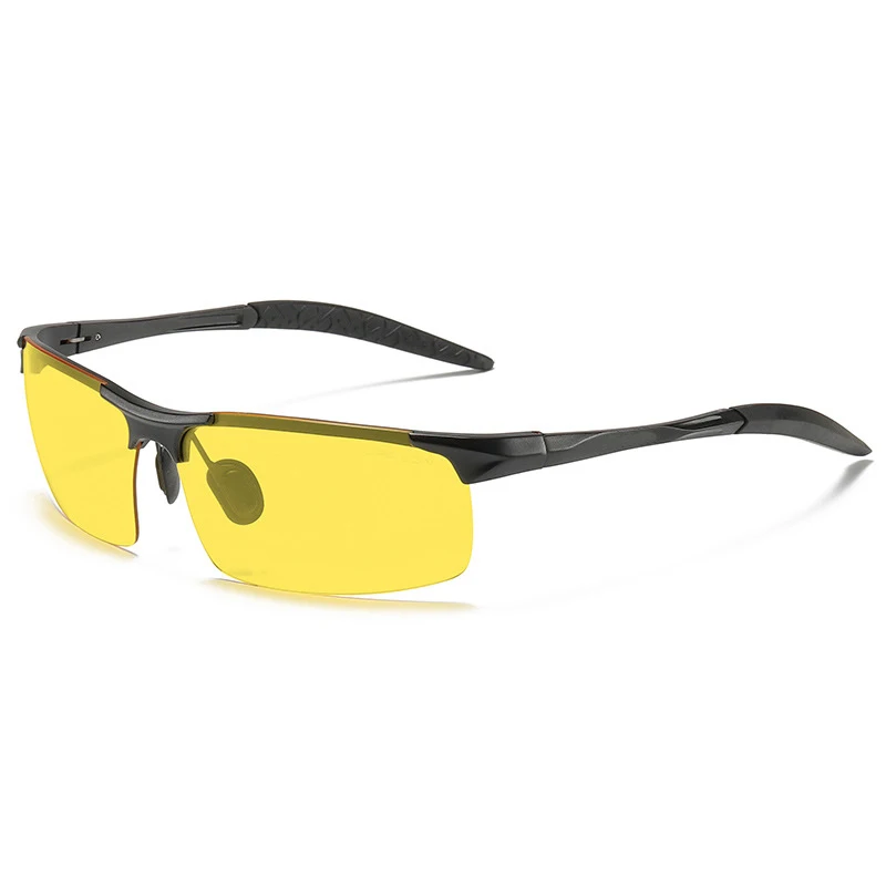 High Quality Aluminum Magnesium Polarized Night Vision Glasses Men Yellow Lenses UV400 Sunglasses Day And Night Driving Eyewear