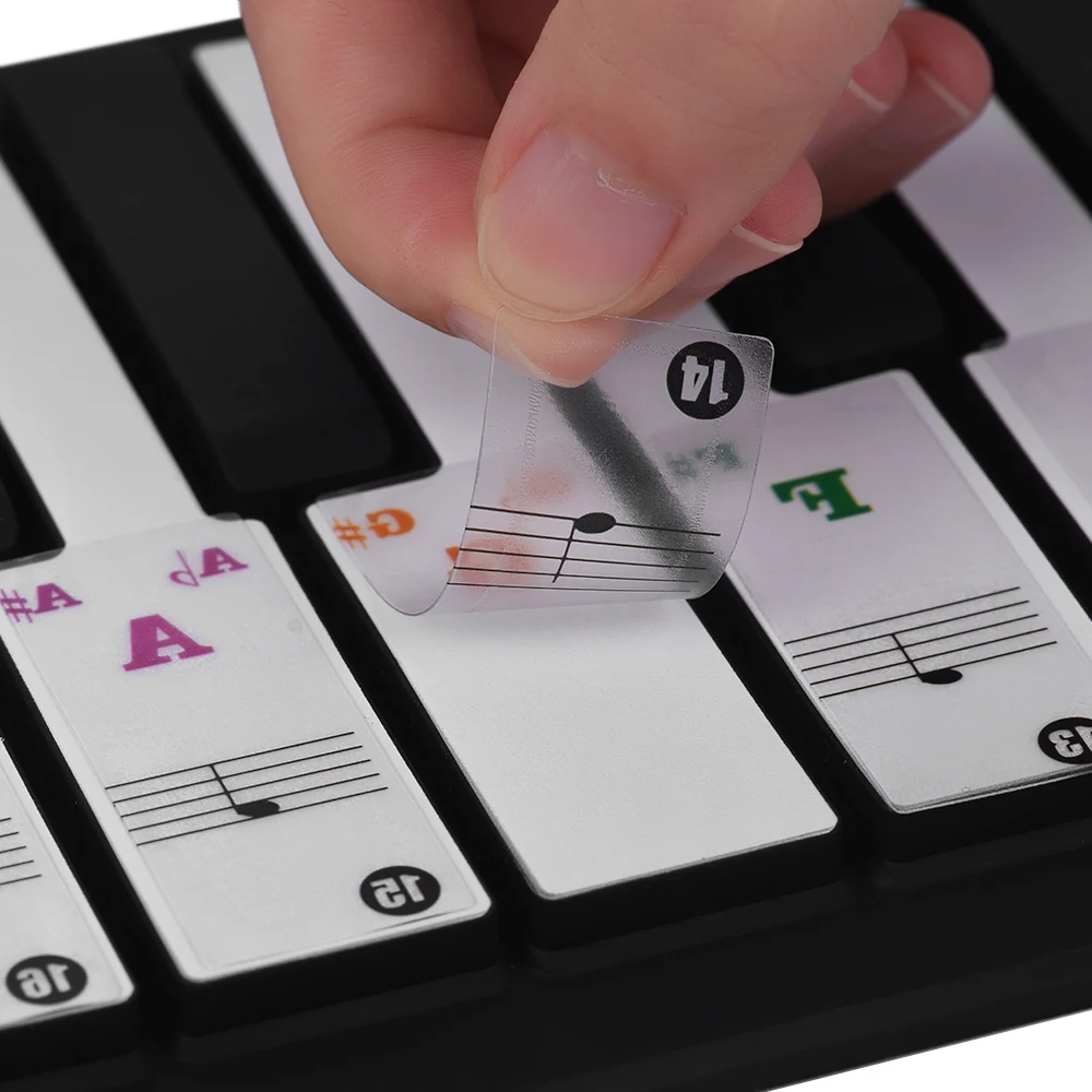 Adesivos De Musica Para Teclado De Piano, Adesivos Coloridos Removíveis  Para 37/ 49/ 61/ 88 Teclas Para Prática De Piano Infantil - AliExpress