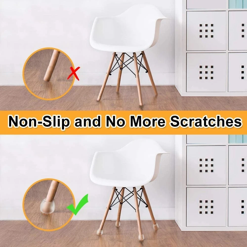 16pcs Silicone Furniture Feet Pads with Felt Floor Protectors for Non-Slip Sofa Chair Table Glides Feet Cap Bottom Accessories