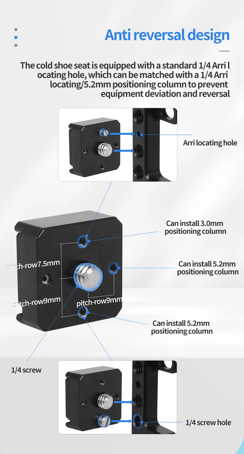 Quick Release Cold Shoe Mount 1/4 Screw for GoPro Hero 13 Insta360 Action Camera
