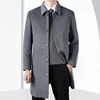 Autumn Winter Men's Wool Coats High Quality Business Casual Turn Down Collar Woolen Trench Outwear England Style Male Long Coat