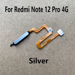 Enhanced Fingerprint Sensor Touch ID Ribbon Connector Flex Cable for Xiaomi Redmi Note 12 Pro (Note 12pro 4G Silver)