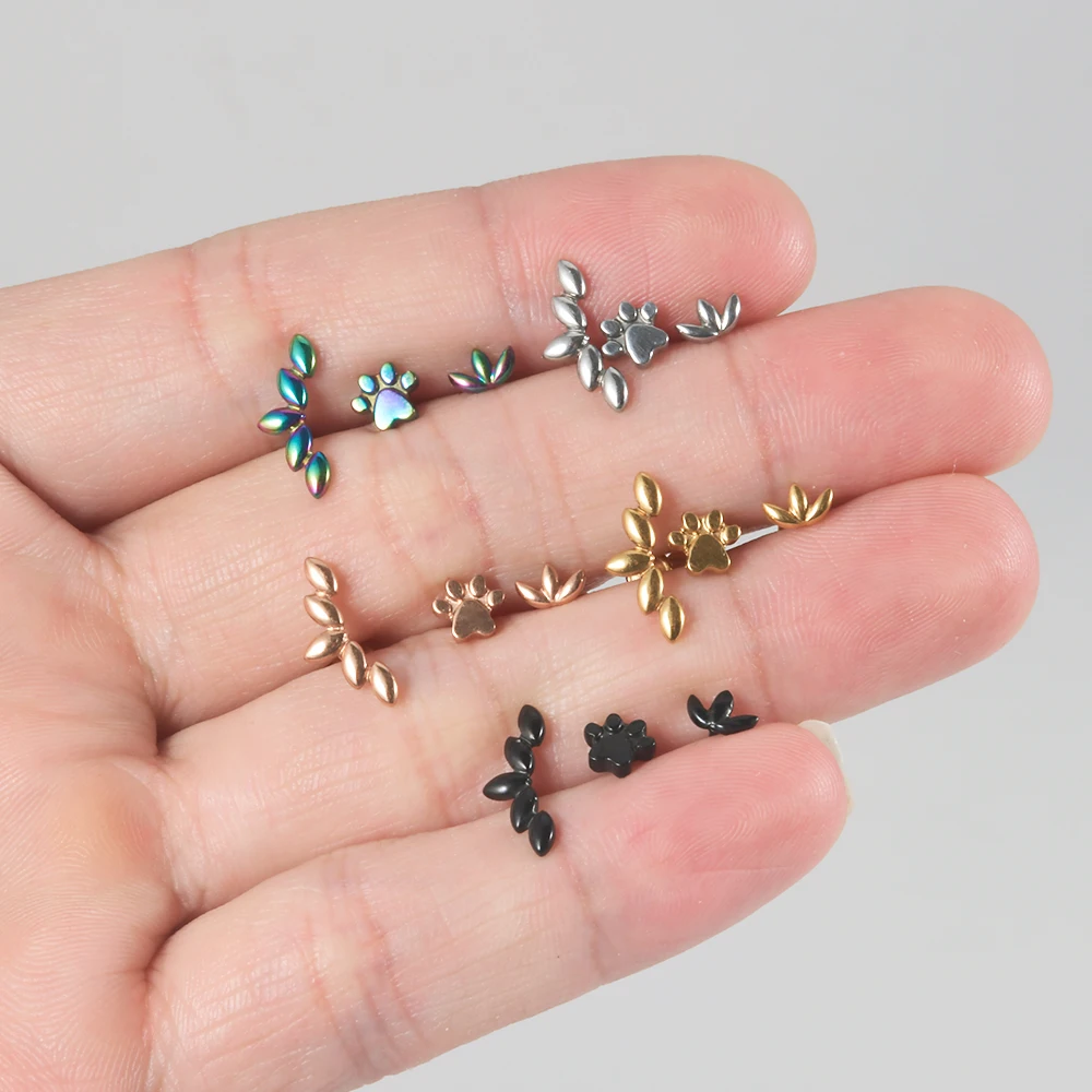 1PC Stainless Steel Claw Ears Biculus Cartilage Piercing Five Marquis