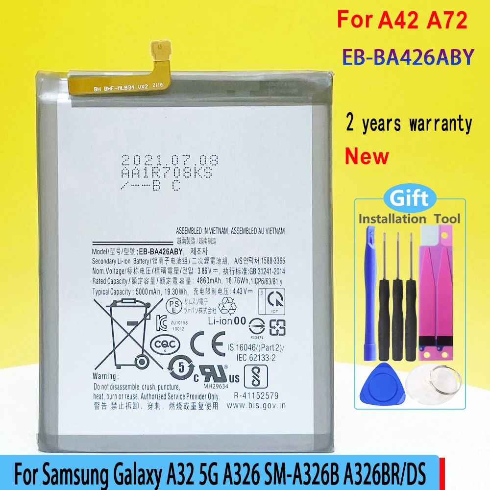 

New EB-BA426ABY 5000mAh Battery For Samsung Galaxy A32 5G A326 SM-A326B A326BR/DS Phone Replacement With Tracking Number