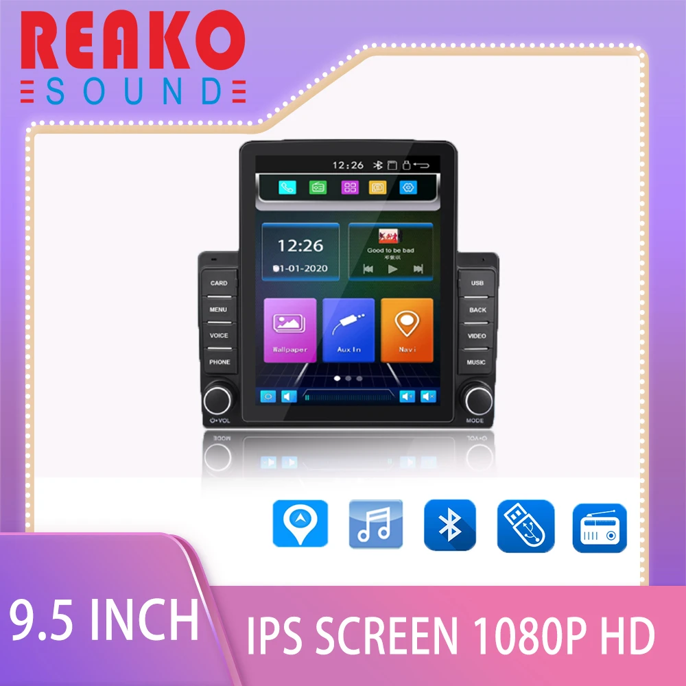 REAKO 2 Din Car Stereo Radio 9.5'' Touch Screen D Play Universal Car Multimedia Player with