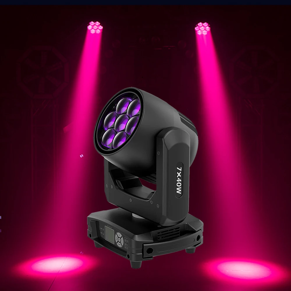 Super Bright Led Moving Light 7x40W RGBW 4 IN 1 Bee Eye Beam Wash Moving Head With Zoom Function Unlimited Rotate Flower For DJ stage effect lighting led super bright strobe light rgb 3in1 led lamp led wash strobe 2in1 with color mix for dj light disco dmx