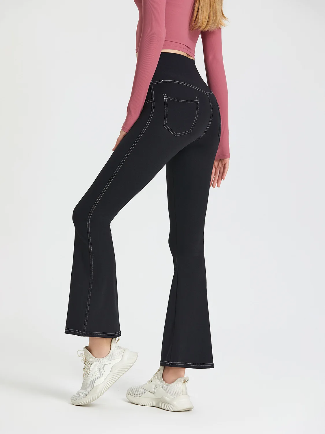 

High Wait Modern Dance Latin Yoga Pants Woman Classical Costume Solid Color Street 2024 New Year Buttock Lift Running Trousers