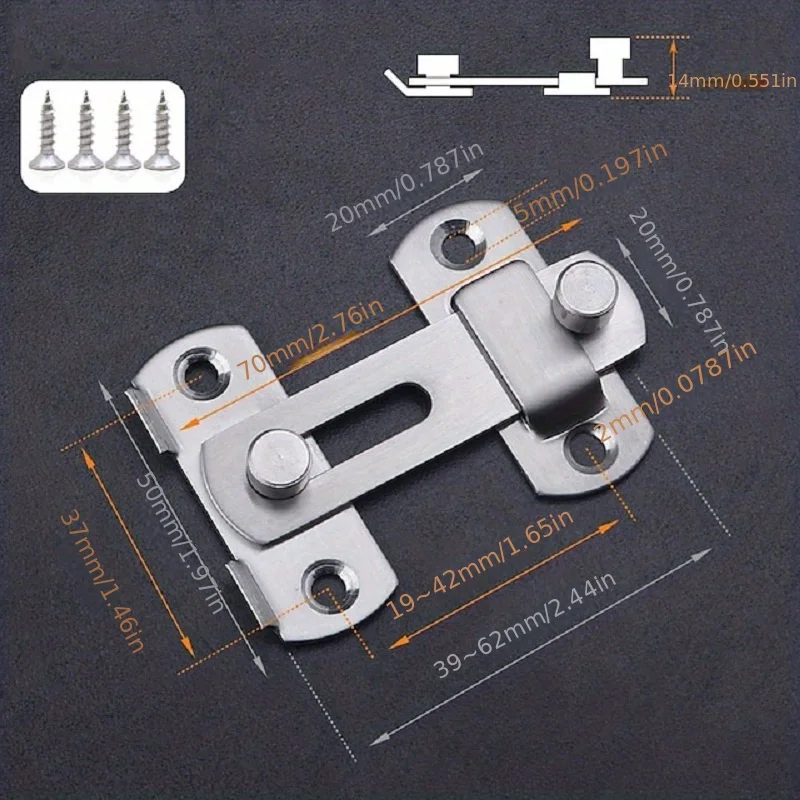 90 180 Degree Door Buckle Stainless Steel Lock Sliding Door Right Angle Buckle And Window Bathroom Bending Latch door lock door latch