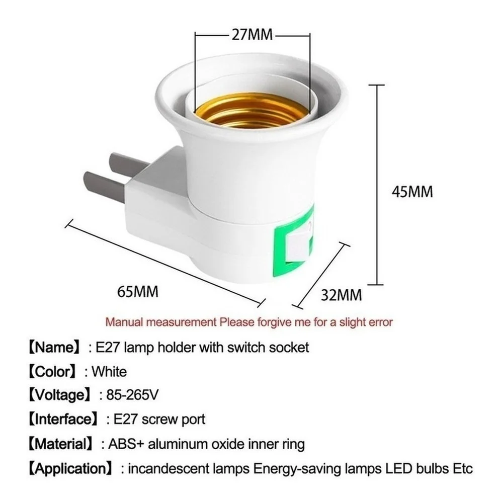 3/pcs E27 LED light Male Sochet Base type to AC Power 220V US/EU Plug lamp Holder Bulb Adapter Converter + ON/OFF Button Switch for lamp holder,lamp bulb holder,socket converter,lamp base,lamp socket adapter,led lamp base