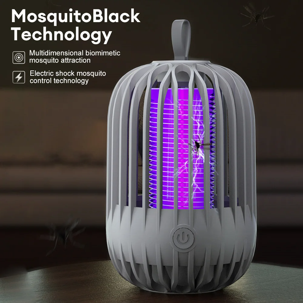 Electric Shock Mosquito Killer Lamp Insect Trap USB Rechargeable Anti Mosquito Cage Pest Control Home Outdoor Fly Trap Repellent