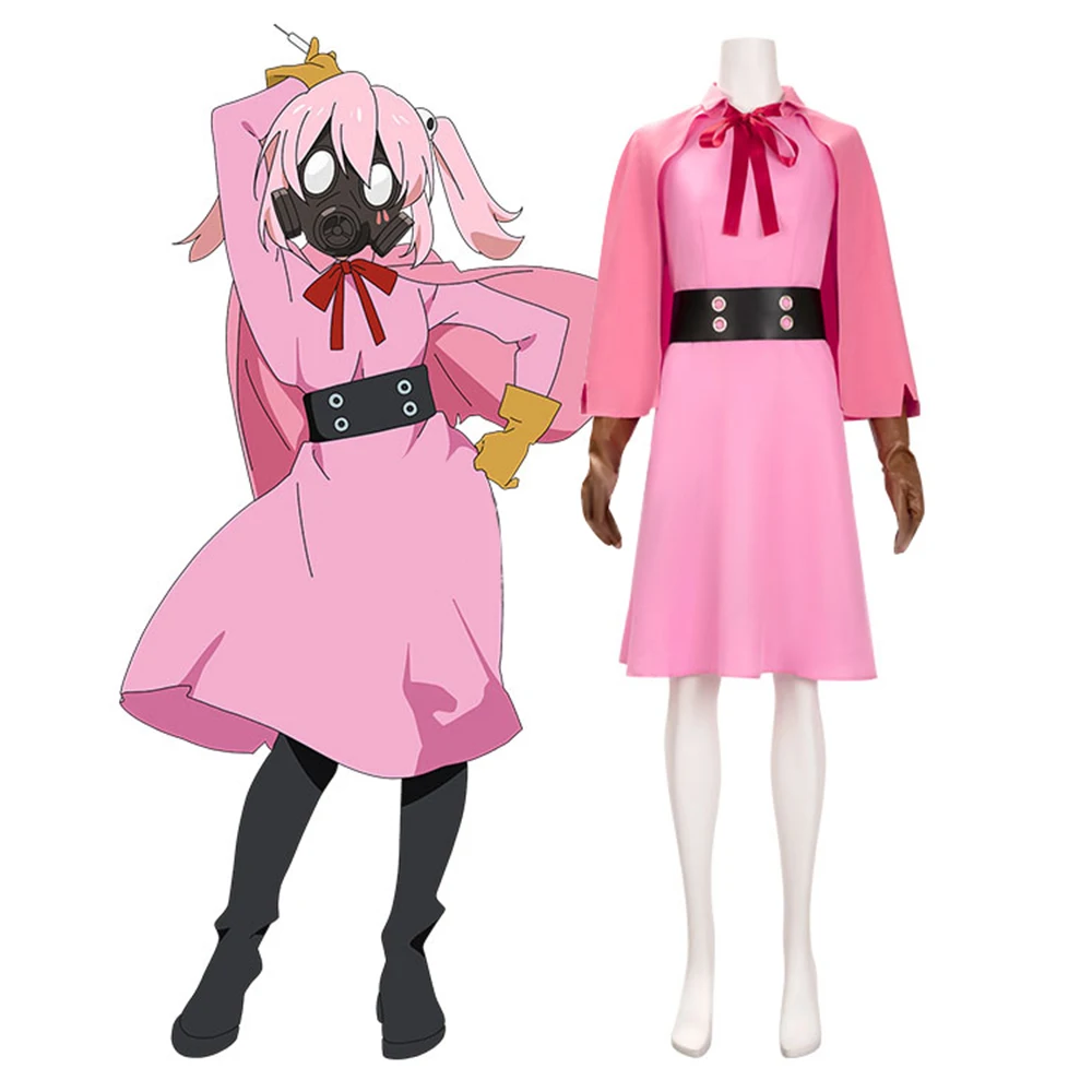 

Magical Destroyers Cosplay Mahou Shoujo Costume Women Girls Summer Pink Dress with Mini Cape Halloween Party Streetwear