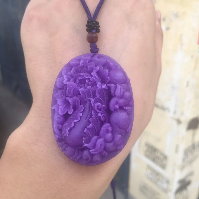 Boutique Ziyun Mother Sugilite Palace Style Cabbage Pendant 100 Fang Lai Cai Sweater Chain Pendant