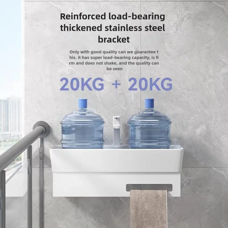 Wall-mounted stainless steel towel rack Ceramic washbasin hand dish Suitable for various scenes of the balcony or bathroom 4