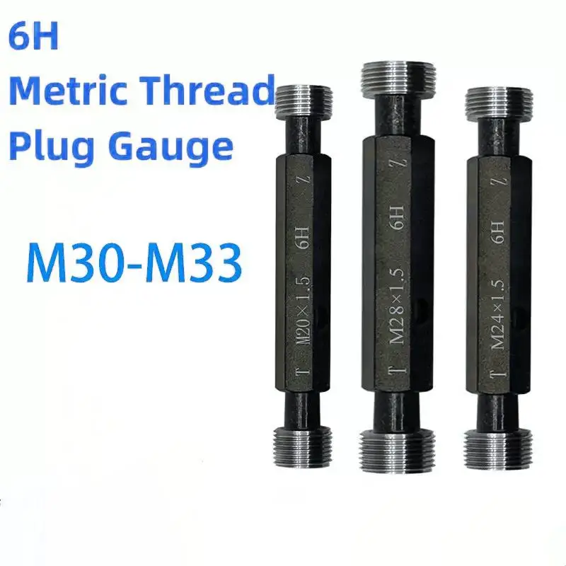 1 Pz M30-M33 Acciaio Mer-Cury Gage Metrico Filettatura Fine Plug Gauge Alta Qualità All'Ingrosso 6H M30 M31 M32 M33X 0.5 0.75 1.25