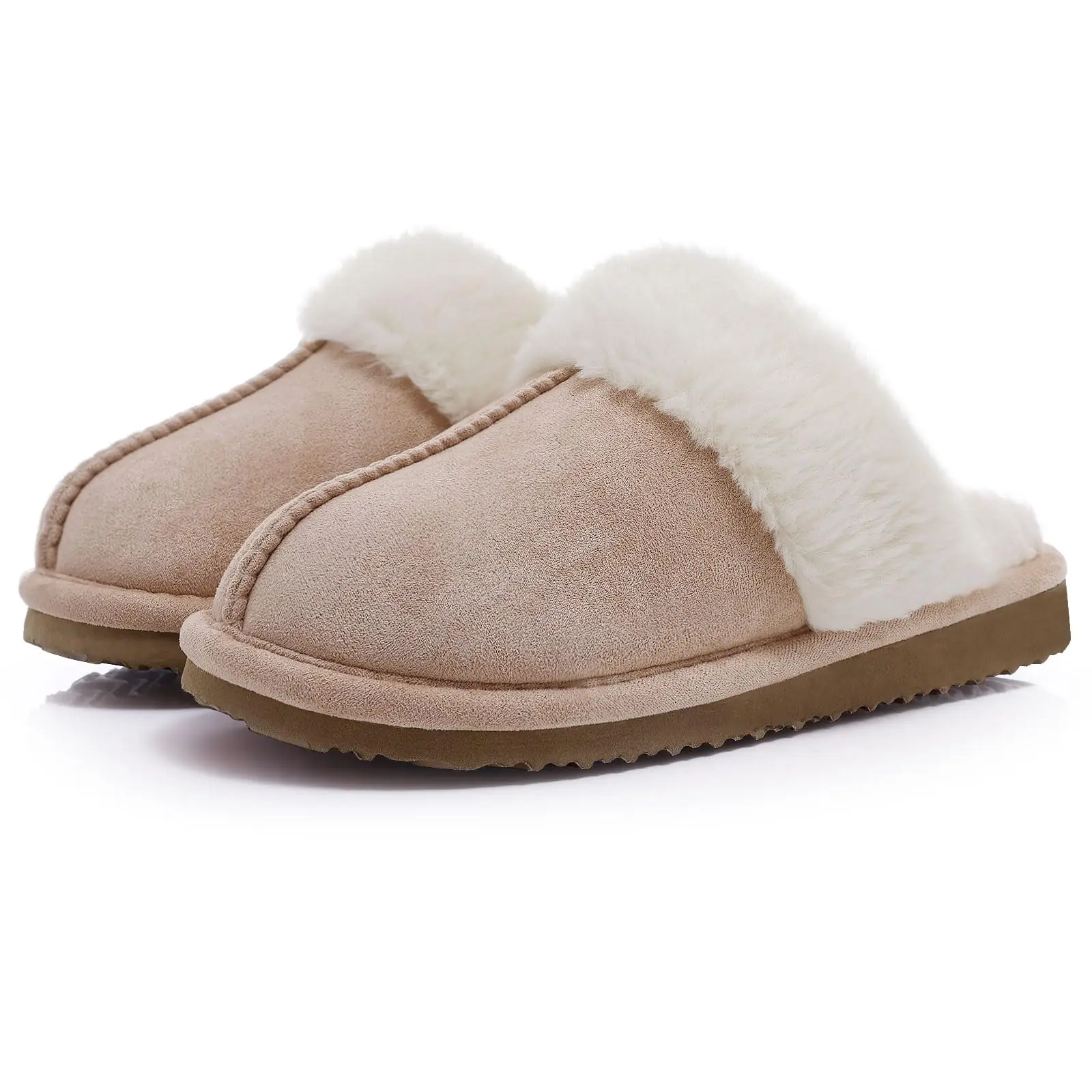 Pallene Fashion Fur Women Slippers Men New  Indoor Warm Cozy Fuzzy Flat Slides Warm Home Short Plush Slippers Suede Mules