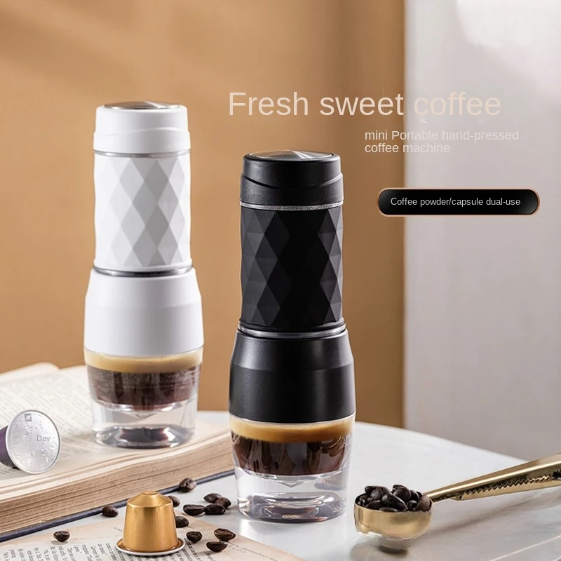 

Mini Capsule Espresso Machine Portable Hend Pressed Grinding, Coffee Brewing Machine, Portable Travel and Picnics Coffee Grinder