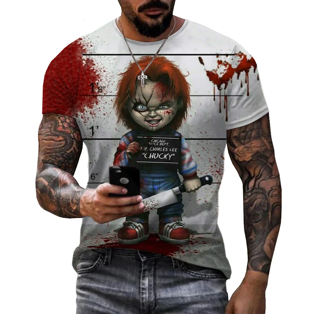 

New Horror Movie Summer Bride of Chucky 3D Printed T-shirt Round Neck T Shirt Men Women Harajuku Tops Fashion Casual Tshirt