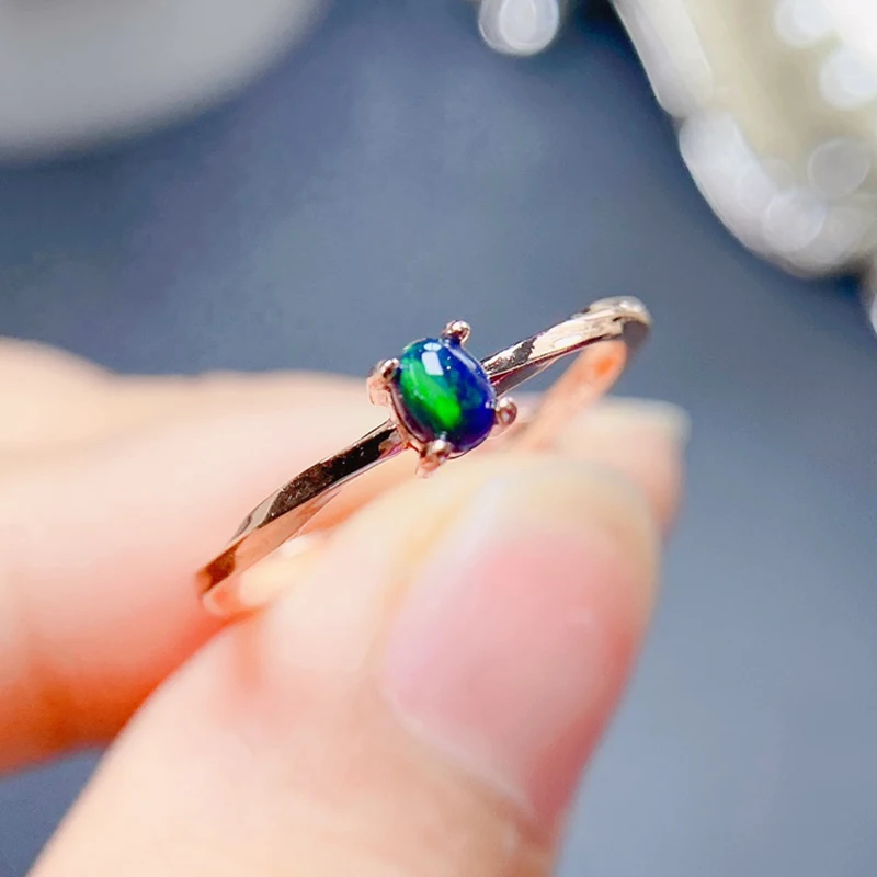 Natural Black Opal Rings for women silver 925 jewelry luxury gem stones 18k gold plated free shiping items Party Gifts Natural Black Opal Rings for women silver 925 jewelry luxury gem stones 18k gold plated free shiping items Party Gifts