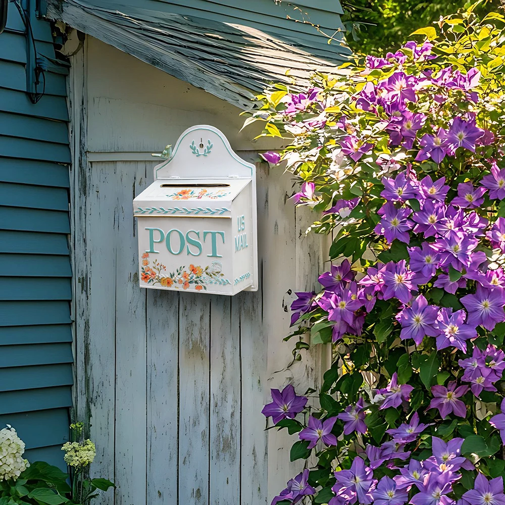 Metal farmhouse postal decoration handicraft mailbox postal retro mailbox Wall mounted Home Decor Valentines Gift