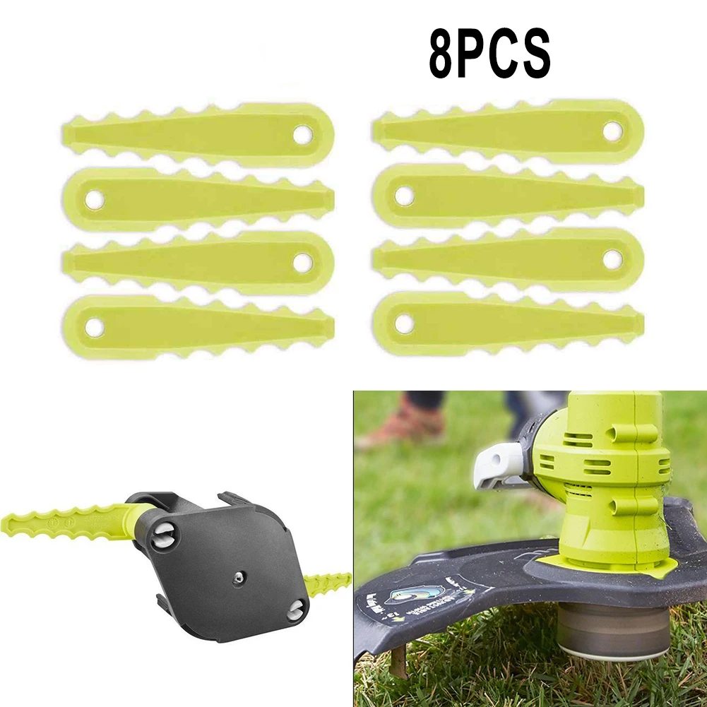 8pcs Blades For Ryobi Replacement Fixed Blades For 2-In-1 String Head (8-Pack) | Serrated Blades _ - AliExpress