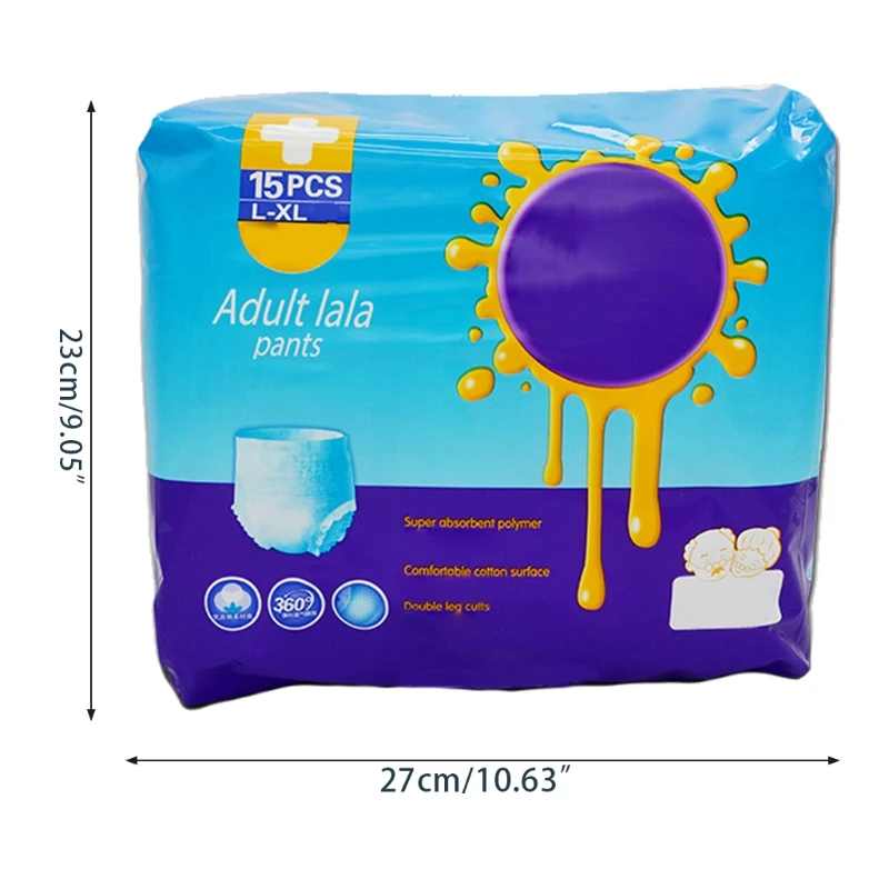 15PCS Adult Diaper Disposable for Old People Underwear Type Elderly Care Adults Strong Absorption Sanitary Pants 28ED disposable adult diapers