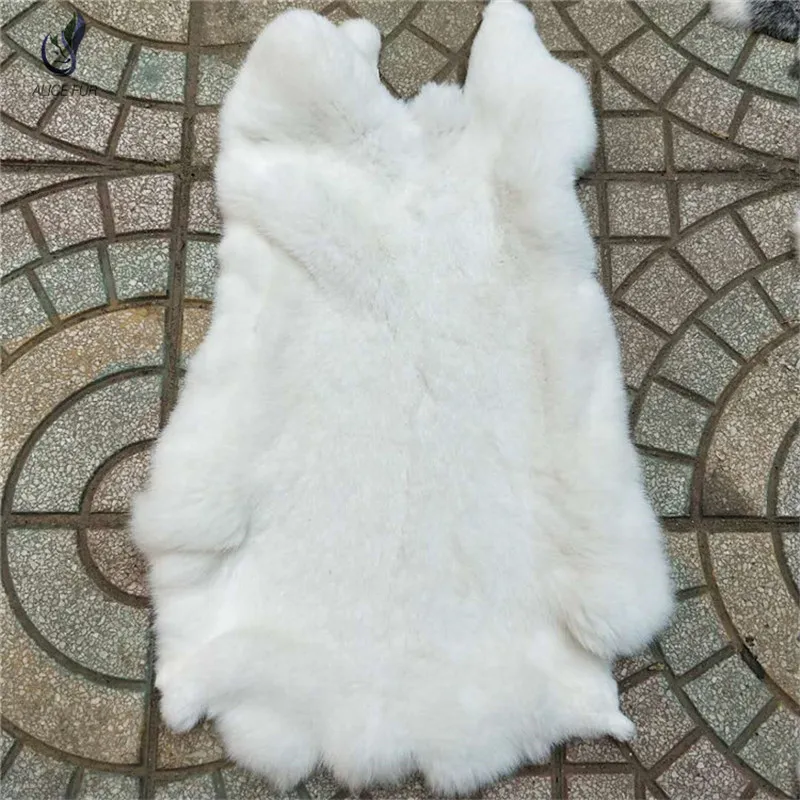 Natural Soft Genuine Rabbit Pelt Real Fluffy Fur Hide Materials