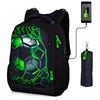 New Orthopedic School Bag For Boys 3D Football Backpacks Students USB Charging Multifunctional Bagpack Bookbag Mochilas 1