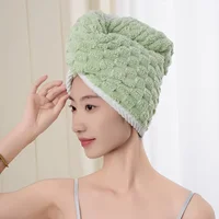 Microfiber Hair Towel Wrap Thickened Coral Velvet Cationic Dry Hair Cap Water Absorption and Quick Drying Striped Bath Cap 1