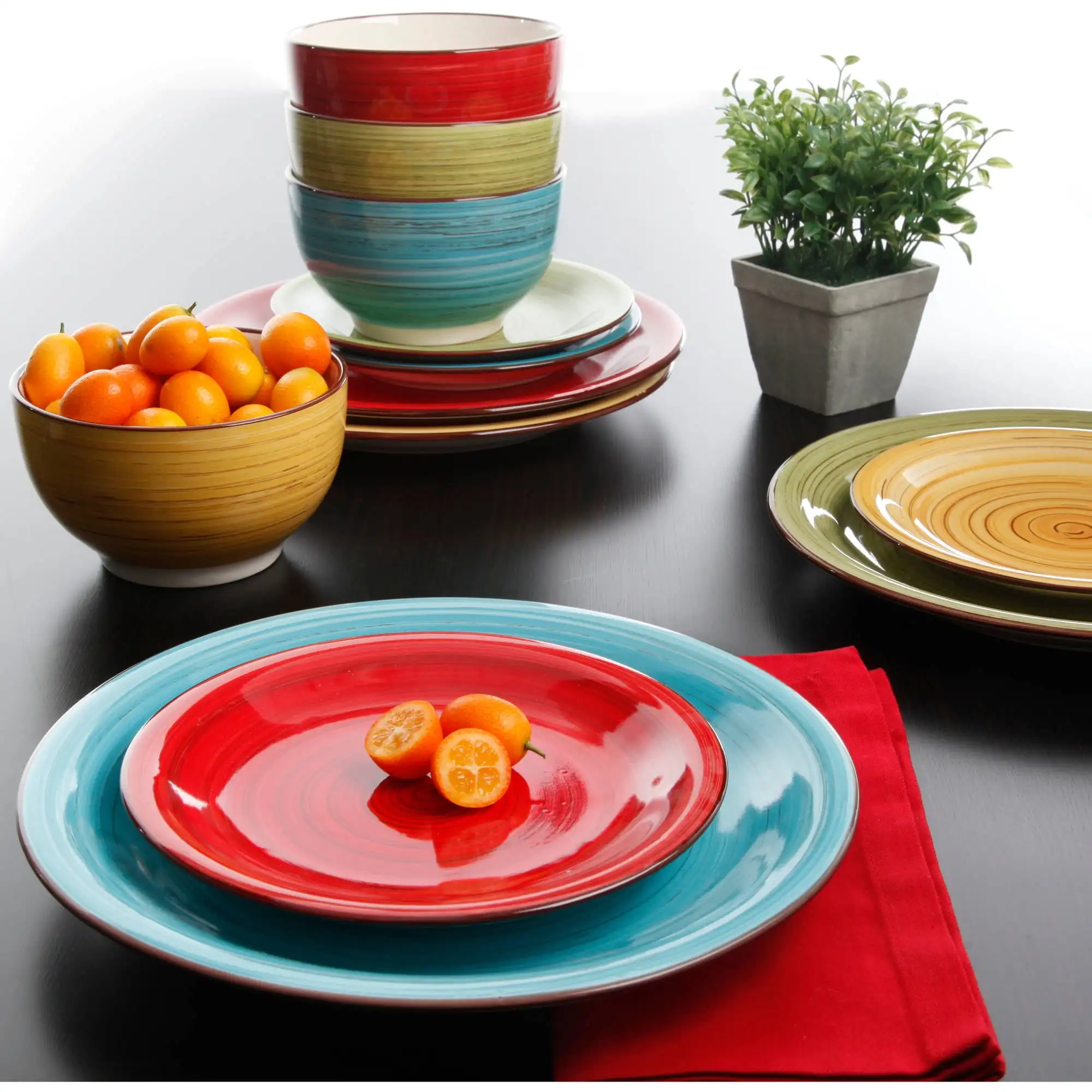 

Better Homes & Gardens Festival Dinnerware, Assorted Colors, Set of 12