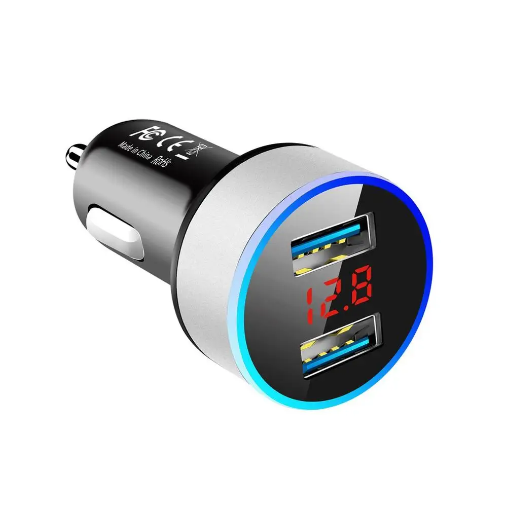 

Universal Car Charger DC12V-24V 5V 3.1A Dual USB Charger 2 Port Power adapter with Voltage display High quality