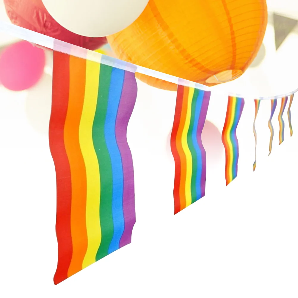 1pc Colorful Flag Clusters Hanging Homosexual Banner Decorative Bunting for Shop Mall Square