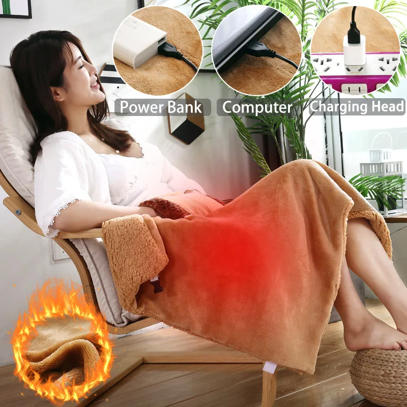 Electric Blanket USB Warm Bed Heater Thermostat Power Bank Electric  Mattress Pad Home Office Soft Heating Pocket Blanket Shawl - AliExpress
