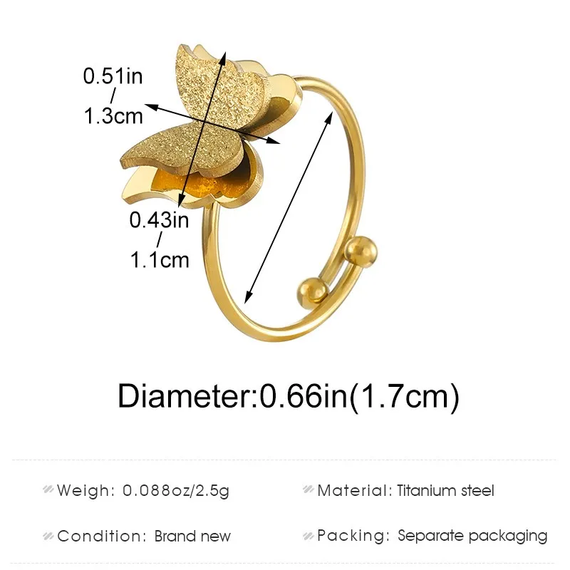 Elegant Double Butterfly Shape Ring for Women Simple Fashion Wedding Rings Jewelry Gifts