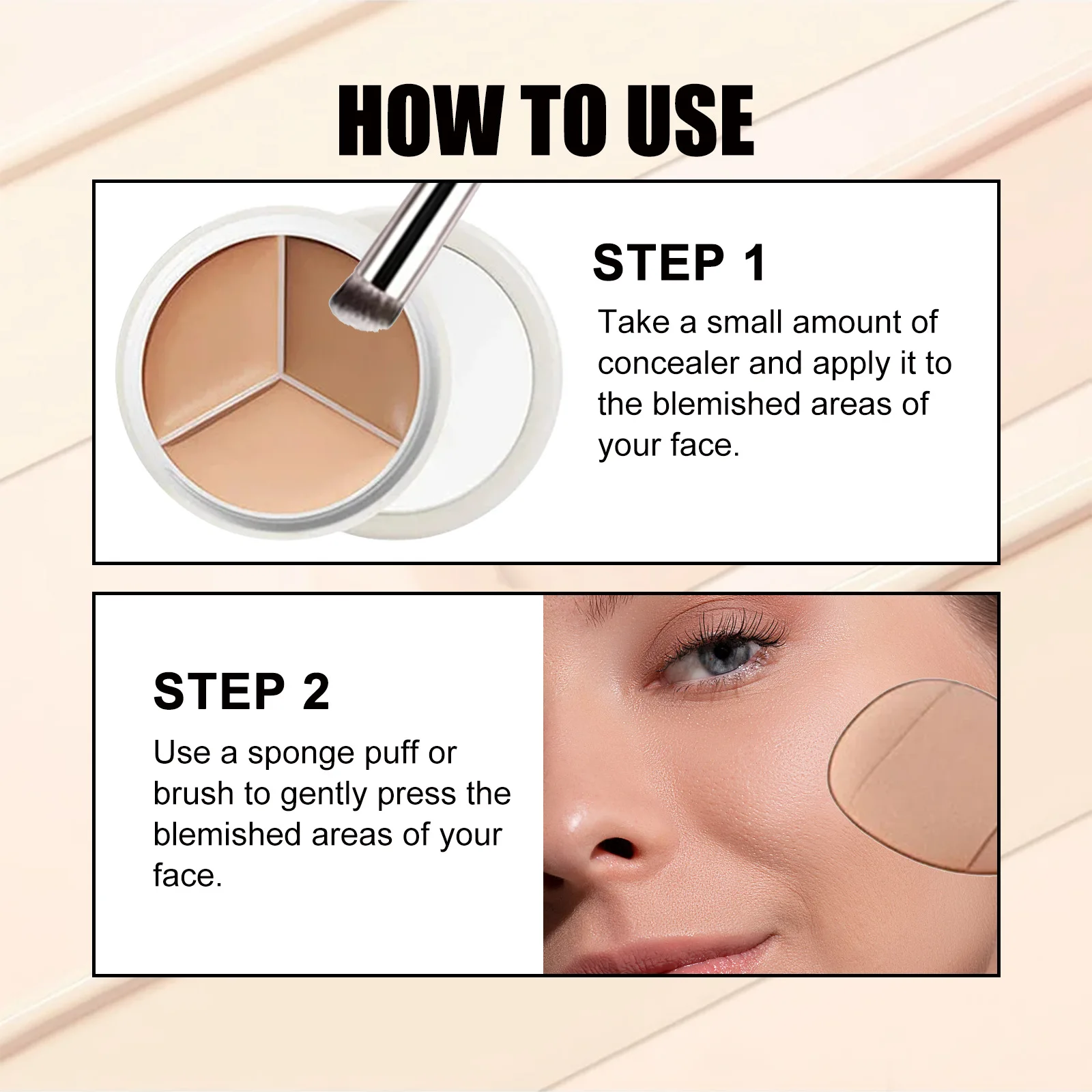 Three Color Concealer Eyeshadow Full Cover Black Eye Circles Long Last Matte Contour Repair Foundation Professional Makeup Cream 6