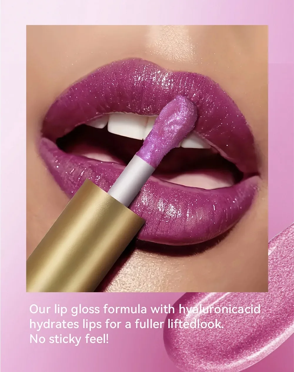 Description Picture 4 of item1PC Green Glitter Lip Glaze Waterproof Long Lasting Lip Gloss Bold & Intense Metallic Liquid Lipstick Pearlescent Tint Makeup