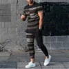 Men's Clothing Men Suit Tracksuit 2 Piece Sets Jogger Outfit 3D Printed Summer Trousers Short Sleeve Men T Shirt Long Pants 6
