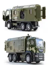  1:50 Military Police Transport Alloy Car Model With Pull Back Sound And Light Diecast Vehicle Truck Army Toys For Children Gifts 
