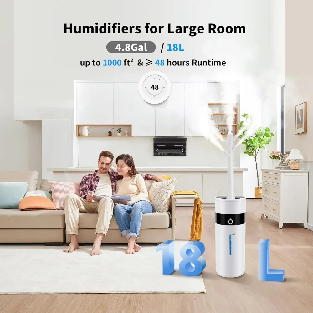 18L 4.76Gal Ultrasonic Topfill Cool Mist Air Humidifier with 360&deg; Nozzle for Baby Plant Yoga Home Office Bedroom Greenhouse