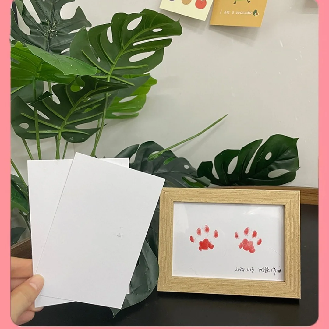Pet footprints, cat hand and foot prints, commemorative dog claw prints, commemorative photo frames, cat claw clay gifts
