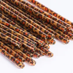 Eco - Friendly Reusable Leopard Print Straws - Durable Animal Print Party Accessories (20 Straws -2 Brushes)