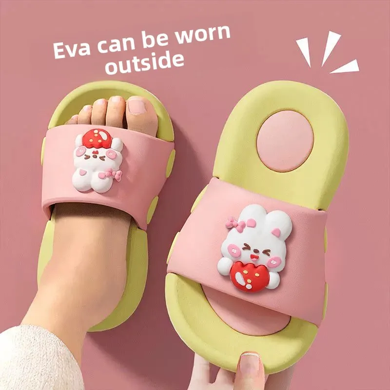 Neue Kinder-Clogs für Jungen und Mädchen Rutschfeste Strandpantoffeln Eltern-Kind Dickbesohlte Pantoffeln Kinder Cartoon Niedliche Hausschuhe